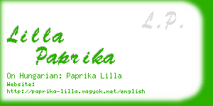 lilla paprika business card